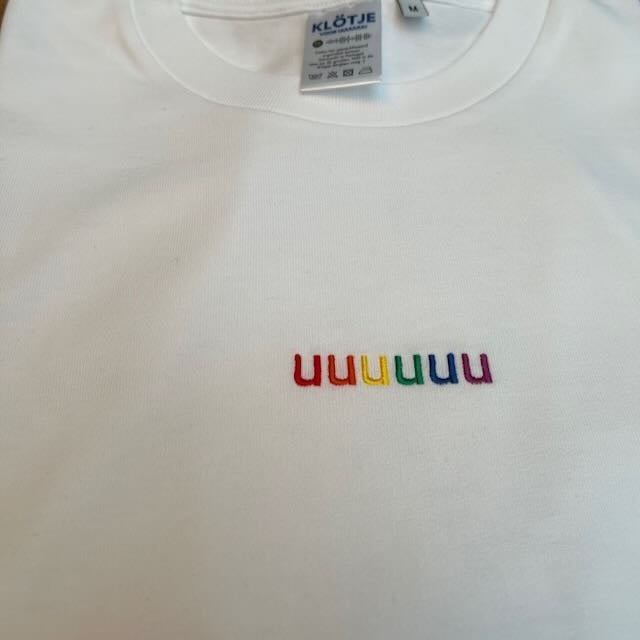 T-shirt UUUUUU Wit Regenboog